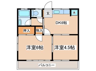 たちばなハイツＡの物件間取画像